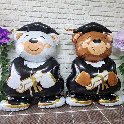 졸업주인곰 은박풍선 - 졸업식 학사모 곰돌이 이미지