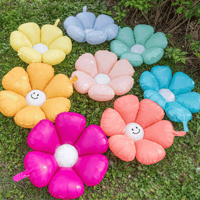 무광 데이지 꽃풍선 - 생일 파티를 위한 무광 풍선 이미지